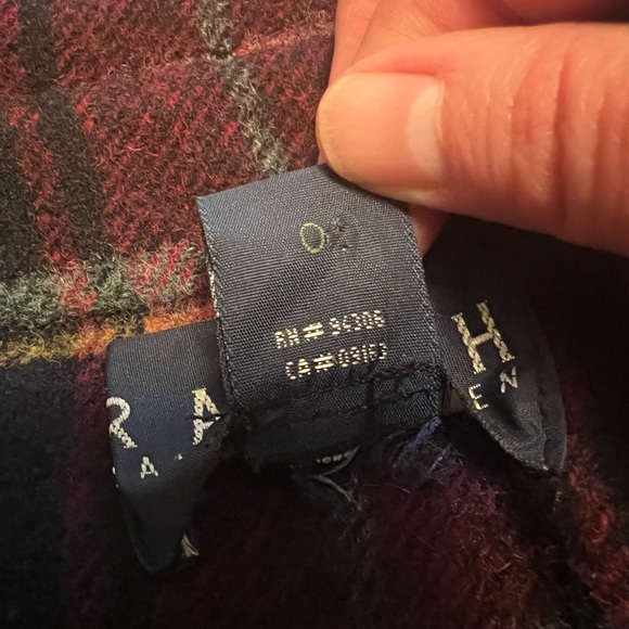 Ralph By Ralph Lauren 100% Wool Coat Double Breasted Red Navy Vintage 90s Large - Picture 4 of 13